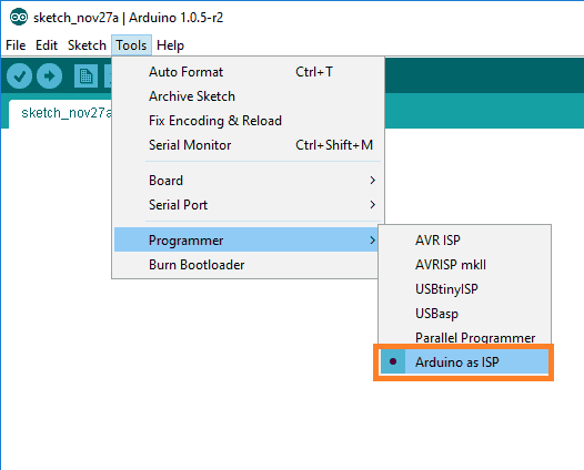 Arduino as ISP